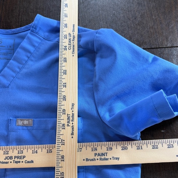 Figs Technical Collection Blue V-Neck Scrub Top with Double Pocket Sz S - Picture 4 of 5